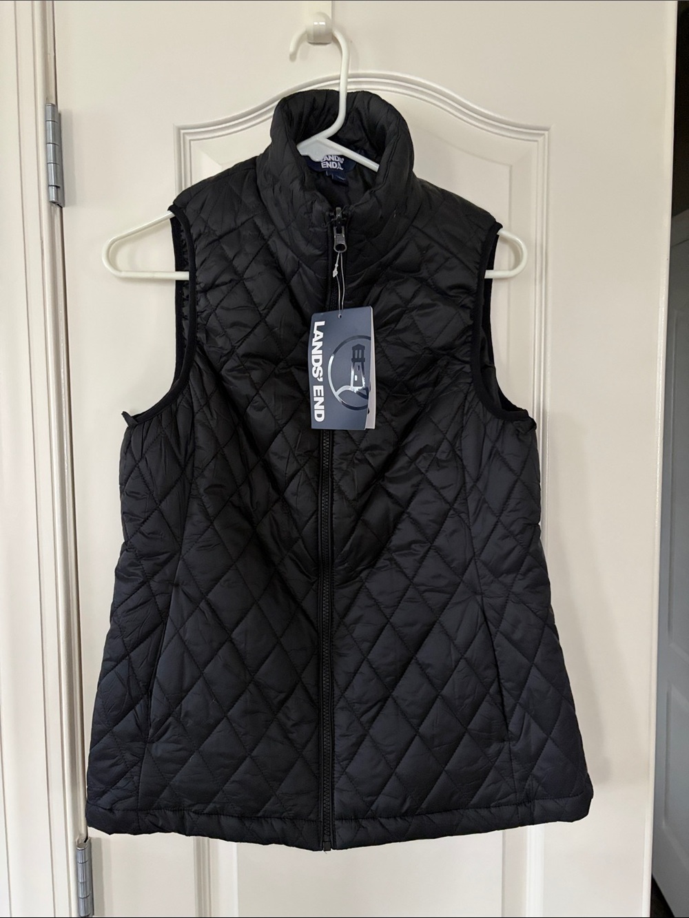 Lands' End Women's Black Diamond-Quilted Vest
